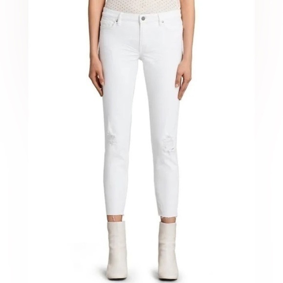 All Saints Jeans All Saints Mast Ankle Destroy White Jeans - Picture 2 of 8